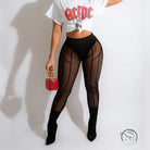 Tight mesh see-through black leggings in Langry fashion