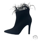 Stitching Feather Side Zipper Autumn Elegant Boots