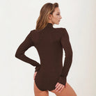 Autumn solid color jumpsuit in brown langry fashion ملابس