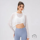 Women Yoga Blouse Long Sleeve Lightweight Breathable Workout Top Loose Outdoor Running Casual Sports