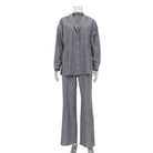 Langry fashion striped pajama set with button-up shirt and wide-leg pants