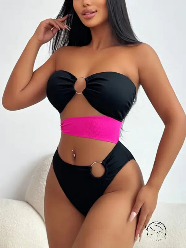One Piece Bikini Strapless Swimsuit
