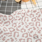 Pink leopard print white fabric ruffled short sleeves pajamas trousers