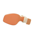 Langry fashion orange white leather ankle strap sandal with gold buckle
