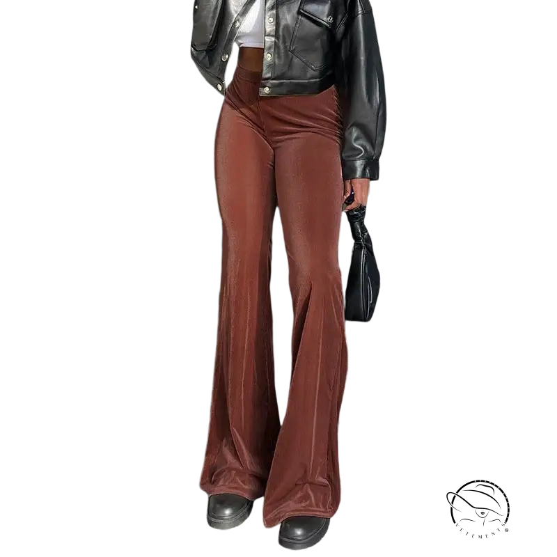 High waist slimming bootcut cocoa velvet flare pants