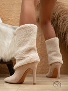 Fur Thick Warm Below the Knee High Heel Leg Boot