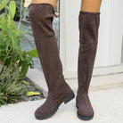 Suede Low Heel Over the Knee Boots