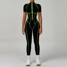 Black neon yellow Langry fashion jumpsuit for yoga exercise