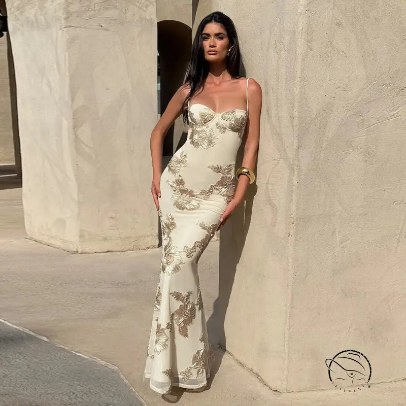 Elegant Slim Fit Slimming Maxi Dress