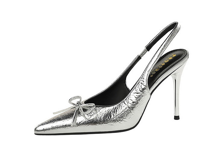 Cocktail Low Cut Back Strap High Heel