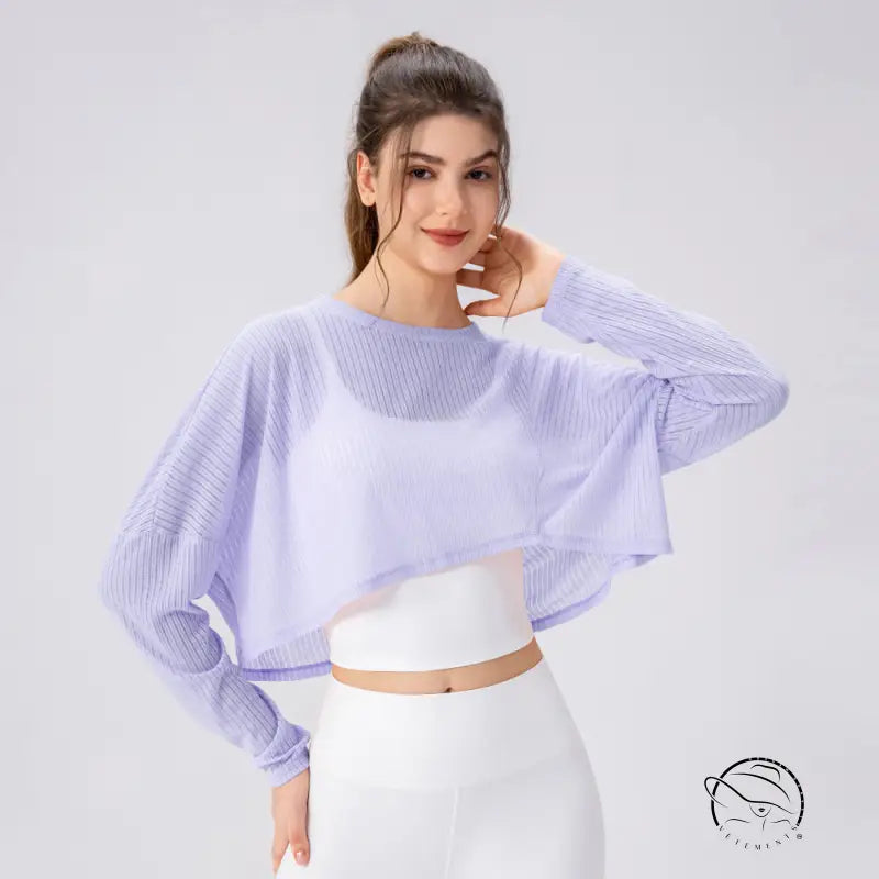 Women Yoga Blouse Long Sleeve Lightweight Breathable Workout Top Loose Outdoor Running Casual Sports