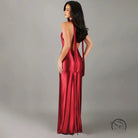 Elegant red halter backless split dress in langry fashion