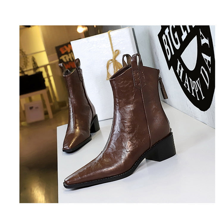 Retro Grip Pattern Winter Boots