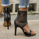 Mesh Stiletto Heel Sandals