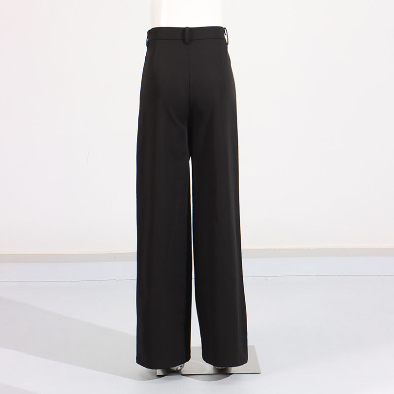 Black wide-leg trousers from Gorgeous Wide Leg Pants Two Piece Sets, perfect for fashion enthusiasts