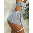 Cute Embroidered Suspender Lingerie Set