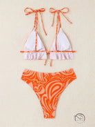 Bikini Swimsuit Printed Lace Up Spring Beach Women