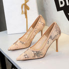 Shallow Mouth Sequin Fashionable Elegant High Heel