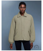 Langry fashion khaki bomber jacket with patch pockets and drawstring hem