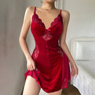 Red velvet and lace nightgown from the Velvet Sleepwear Passion Temptation Nightdress