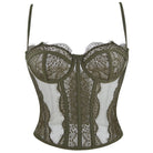 Langry olive green lace camisole outerwear top bra with adjustable straps