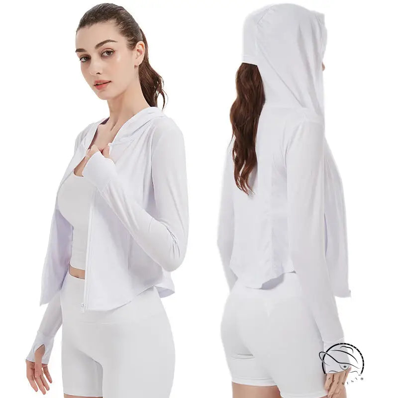 Sports Jacket Women High Elastic Hooded Quick Drying Top Violently Sweat Running Training Yoga Clothes Coat