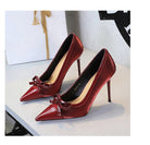 Cocktail Satin Stitching Stiletto Heel High