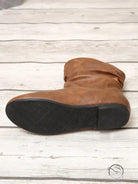 Fashion langry brown slouch faux leather boots