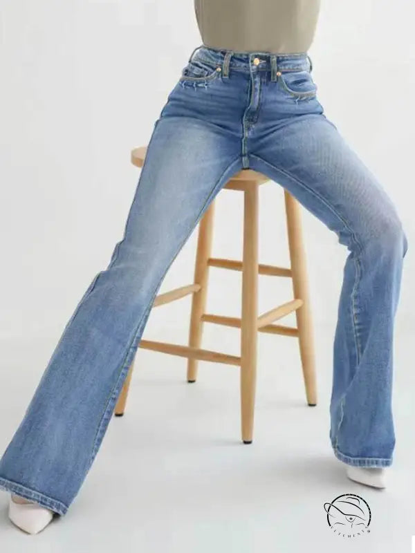 Slim Stretch High Waisted Cut Pants Jeans