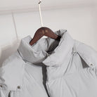 Gray puffer jacket on a hanger from Langry fashion ملابس collection