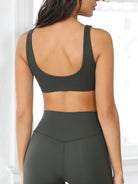Langry dark gray seamless sports bra with yoga straps vest design