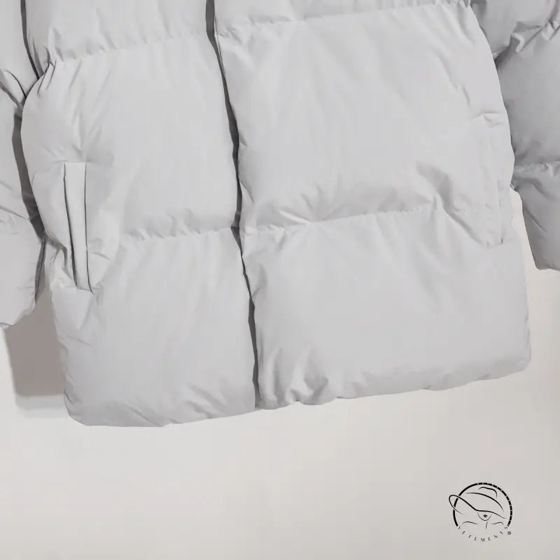 Padded light gray cotton coat jacket in langry fashion ملابس