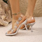 Rhinestone Floral High Heel