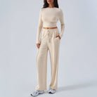 Winter Waist Tight Wide Leg Casual Pants