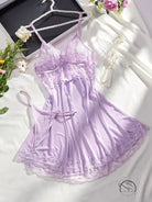 Lingerie Seamless Triangle Cup Sling Dress Thin Strap t Back See Through Seduction Two Piece Pajamas