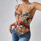 Retro Floral Camisole French Vest Slim Corset