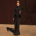 Beautiful High Collar Slim Backless Maxi Dress