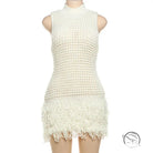 Summer Women Clothing Sleeveless Tassel Hollow out Cutout Slim Fit Elegant Stitching Dress