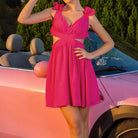 Stylish Pink Cut-Out Dress from Enchanting Backless Short Dress collection for fashion enthusiasts