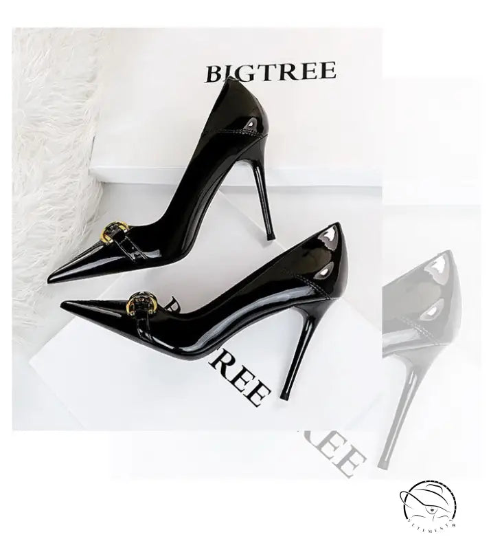 Shiny Patent Leather Office High Heel