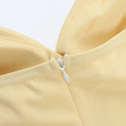 Langry beige satin halter bow waist A-line evening maxi dress with back zipper