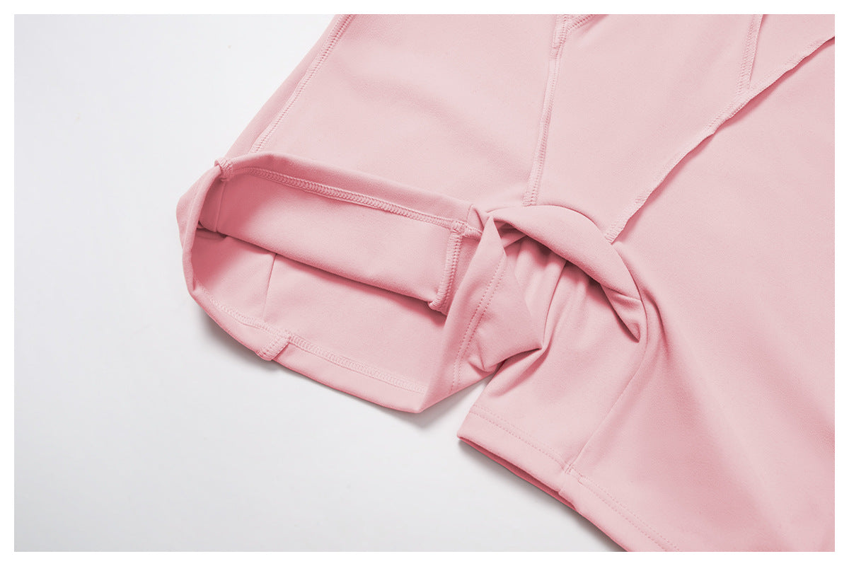 Pink Langry Fashion Yoga Jumpsuit with Ribbed Cuffs