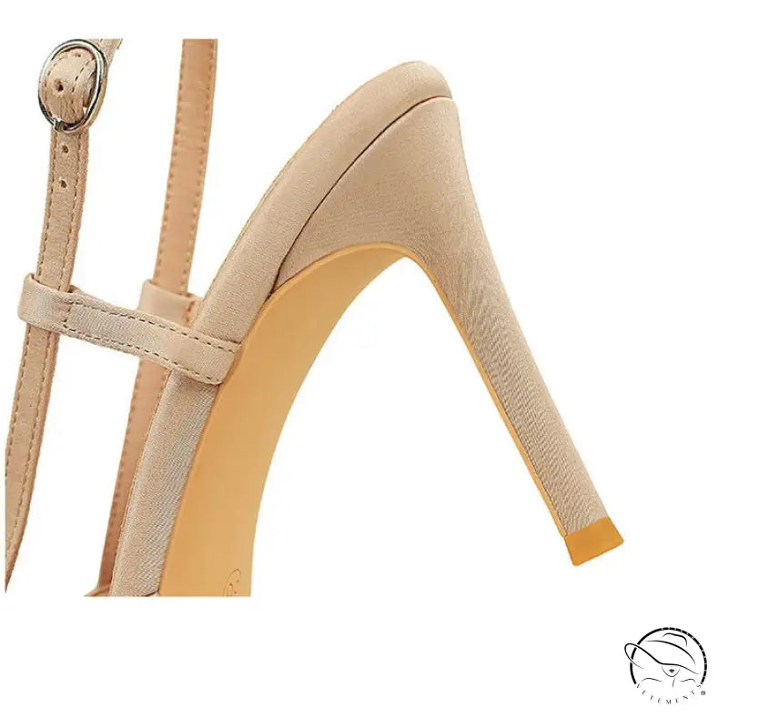 Satin Bow Color Block Pointed High Heel