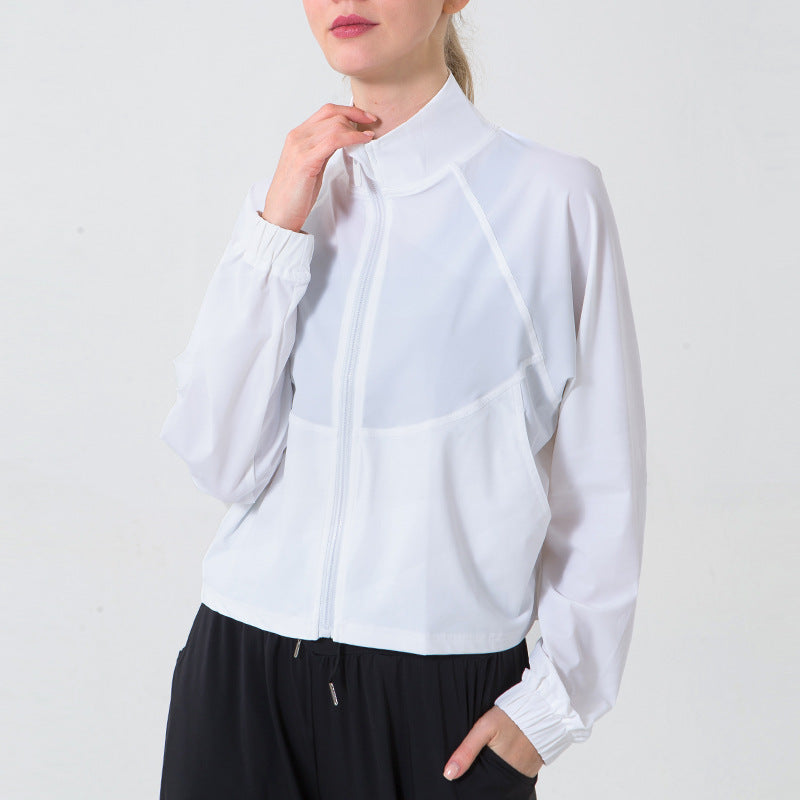 Autumn Winter Zip Up Shirt Women Girllulu Sports Top Stand Collar Loose Breathable Fitness Clothes Coat