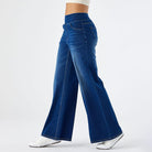 Dark wash wide-leg jeans in Loose Casual Jeans, a stylish choice for modern ملابس fashion