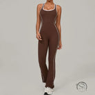 Lululemon beauty back yoga jumpsuit in brown white stripes