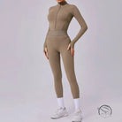 Olive-green comfy mesh stitching fitness jumpsuit by Langry fashion