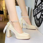 Square Toe Chunky Heel Waterproof High