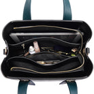 Langry high-grade soft green leather fashion handbag with gold hardware