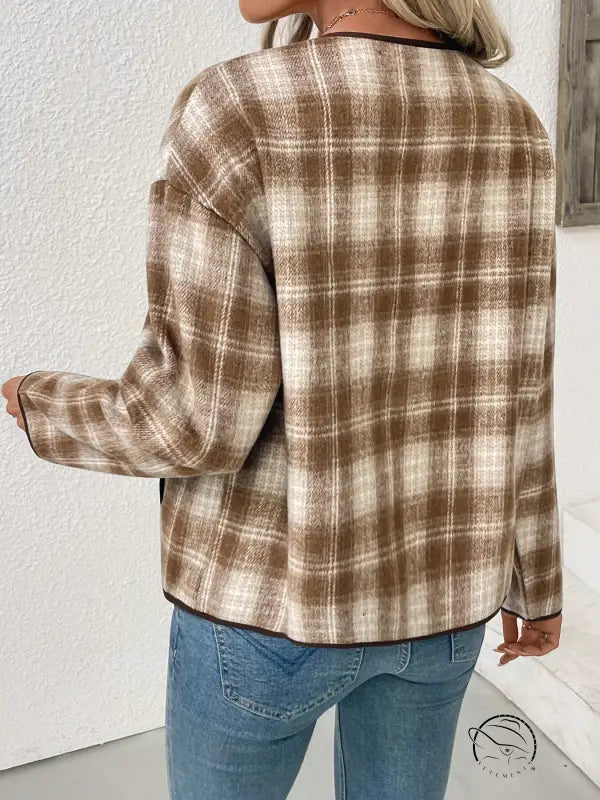 Winter Casual Plaid Cardigan Jacket